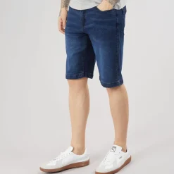 Crosshatch Herren Kamaline Denim Shorts Dark Wash