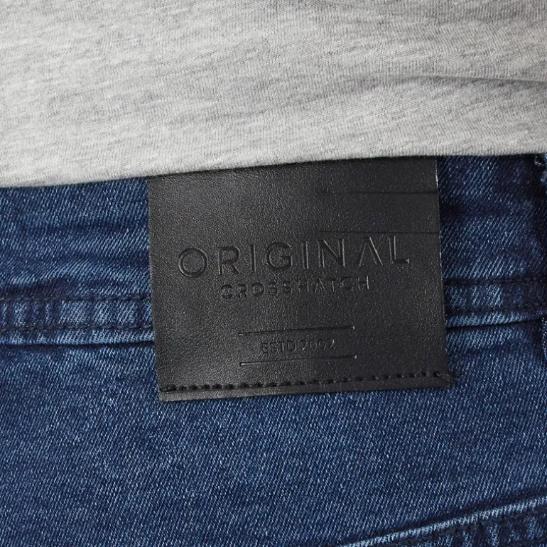 Crosshatch Herren Kamaline Denim Shorts Dark Wash