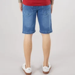 Crosshatch Herren Kamaline Denim Shorts Mid Wash