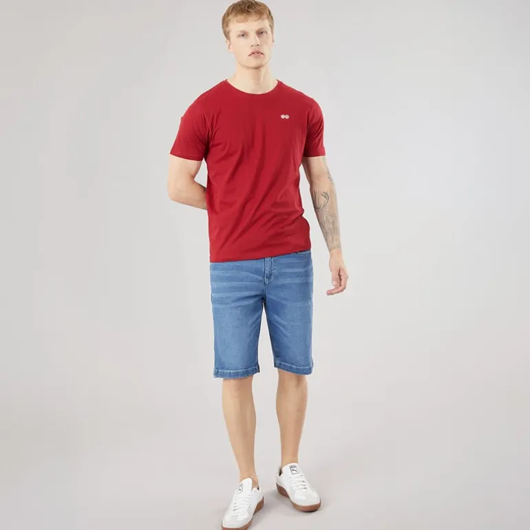 Crosshatch Herren Kamaline Denim Shorts Mid Wash