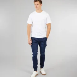 Crosshatch Herren Malimore Denim Cuffed Cargo Hose Dunkelblau