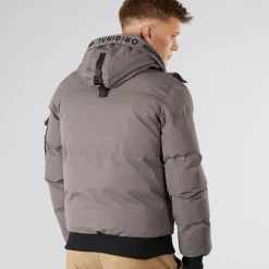 Crosshatch Herren Milwaka Fell Gefütterte Jacke mit Kapuze Anthrazit