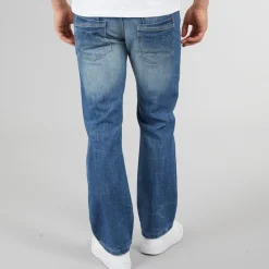 Crosshatch Herren Neue Baltimore Gürteljeans Gerade Jeans Hellwäsche