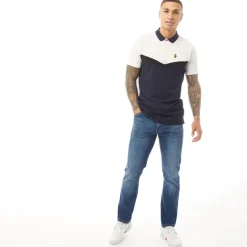 Crosshatch Herren Princed Jeans gerade geschnitten Stone Wash