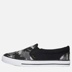Crosshatch Herren Ramp Slip On Segeltuch Sneaker Black Camo/Schwarz