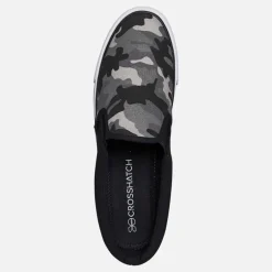 Crosshatch Herren Ramp Slip On Segeltuch Sneaker Black Camo/Schwarz