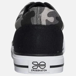Crosshatch Herren Skywalk Canvas Pumps Black Camo/Schwarz