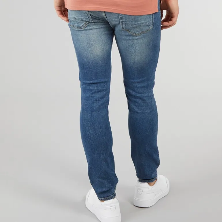Crosshatch Herren Slim Fit Jeans Stonewash