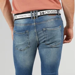 Crosshatch Herren Slim Fit Jeans Stonewash
