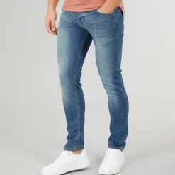 Crosshatch Herren Slim Fit Jeans Stonewash