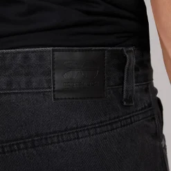 Crosshatch Herren Tillforth Baggy Jeansshorts Schwarze Waschung