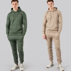 Crosshatch Herren Traymax Jogginghose 2er-Pack Khaki/Stein