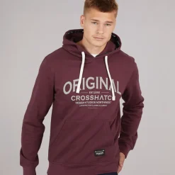 Crosshatch Herren Vintage Kapuzenpullover Rosine
