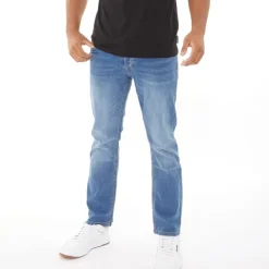 Crosshatch Herren Winsbury Bootcut Jeans Stonewash