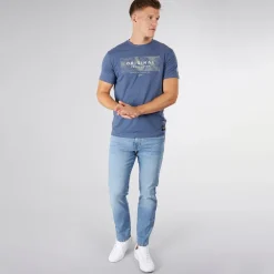 Crosshatch Jeans Herren Bandol gerade geschnitten hell gewaschen