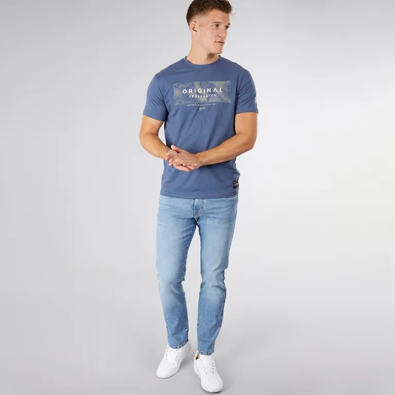 Crosshatch Jeans Herren Bandol gerade geschnitten hell gewaschen