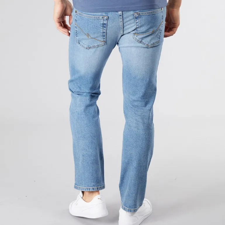 Crosshatch Jeans Herren Bandol gerade geschnitten hell gewaschen