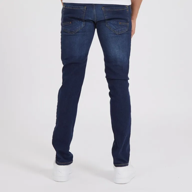 Crosshatch Jeans Herren Buraca Slim Fit Dunkelwaschung