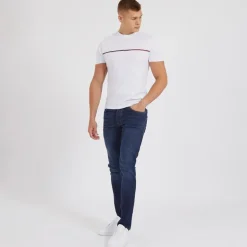 Crosshatch Jeans Herren Buraca Slim Fit Dunkelwaschung