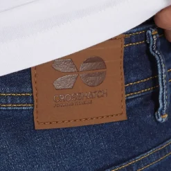 Crosshatch Jeans Herren Buraca Slim Fit Dunkelwaschung