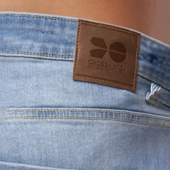 Crosshatch Jeans-Shorts Herren mit Riptrey-Details in Hellblau