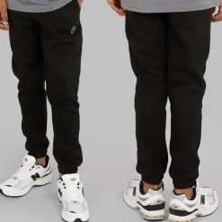 Crosshatch Junge Dreiteiliges Hoodie T Shirt und Jogginghose Set Schwarz / Anthrazit