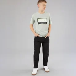 Crosshatch Junge Straight Jeans Schwarz Gewaschen