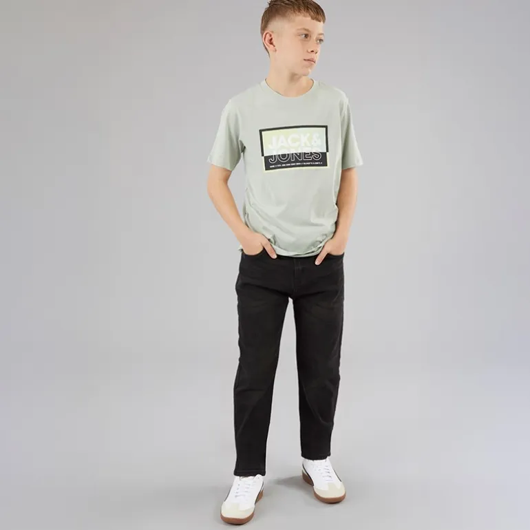 Crosshatch Junge Straight Jeans Schwarz Gewaschen
