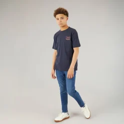 Crosshatch Junge Straight Jeans Mittelblau