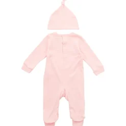 DKNY Jeans Baby Mädchen Outfit Mit Geknotetem Hut Set Pink Baby Pink