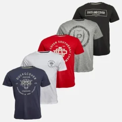 Duck and Cover Herren Belvadier Fünferpack T Shirts Sortiert