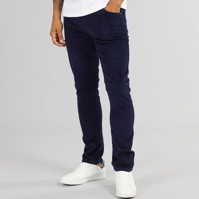 Duck and Cover Herren Cordsome Hose Marineblau