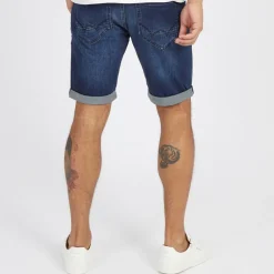 Duck And Cover Herren Zeki Denim Shorts Dunkel Waschung
