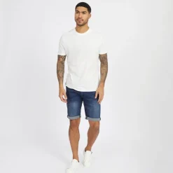 Duck And Cover Herren Zeki Denim Shorts Dunkel Waschung