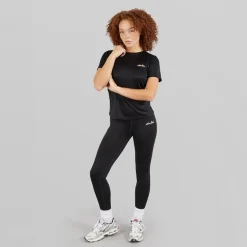 Ellesse Damen Deana Hohe Taille Enge Hosen Leggings Schwarz