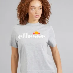 Ellesse Damen Stauf Logo T Shirt Light Grey Marl
