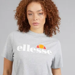 Ellesse Damen Stauf Logo T Shirt Light Grey Marl