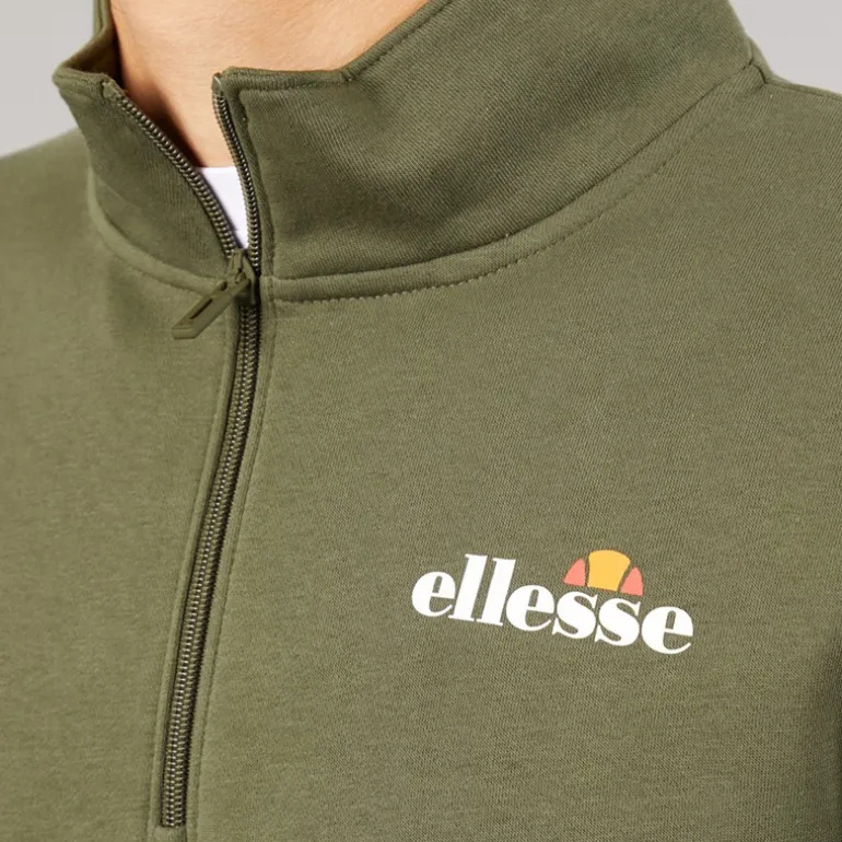 Ellesse Herren Benevento 1/4 Zip Sweatshirt Khaki