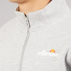 Ellesse Herren Benevento 1/4 Zip Sweatshirt Light Grey Marl