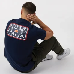 Ellesse Herren Benzina Heritage Rücken Logo T-Shirt Dunkelblau