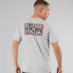 Ellesse Herren Benzina Heritage Rück Logo T Shirt Grey Marl