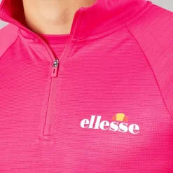 Ellesse Herren Brandon 1/4 Zip Lauf Oberteil Hot Pink