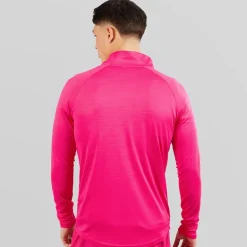 Ellesse Herren Brandon 1/4 Zip Lauf Oberteil Hot Pink