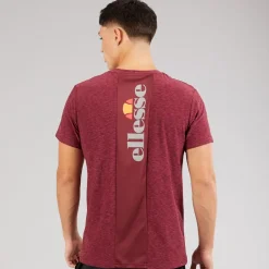 Ellesse Herren Dundalk Laufshirt Burgundy Marl