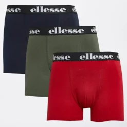 Ellesse Herren 3er-Pack Boxershorts Marineblau / Rot / Khaki