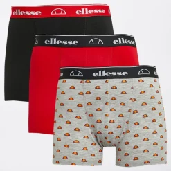 Ellesse Herren 3er-Pack Boxershorts Schwarz / Grau / Rot