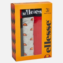 Ellesse Herren 3er-Pack Boxershorts Schwarz / Grau / Rot