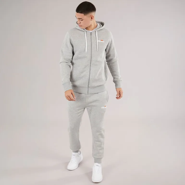 Ellesse Herren Klemerio Full Zip Hoodie Light Grey Marl