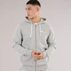 Ellesse Herren Klemerio Full Zip Hoodie Light Grey Marl