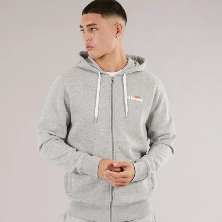 Ellesse Herren Klemerio Full Zip Hoodie Light Grey Marl